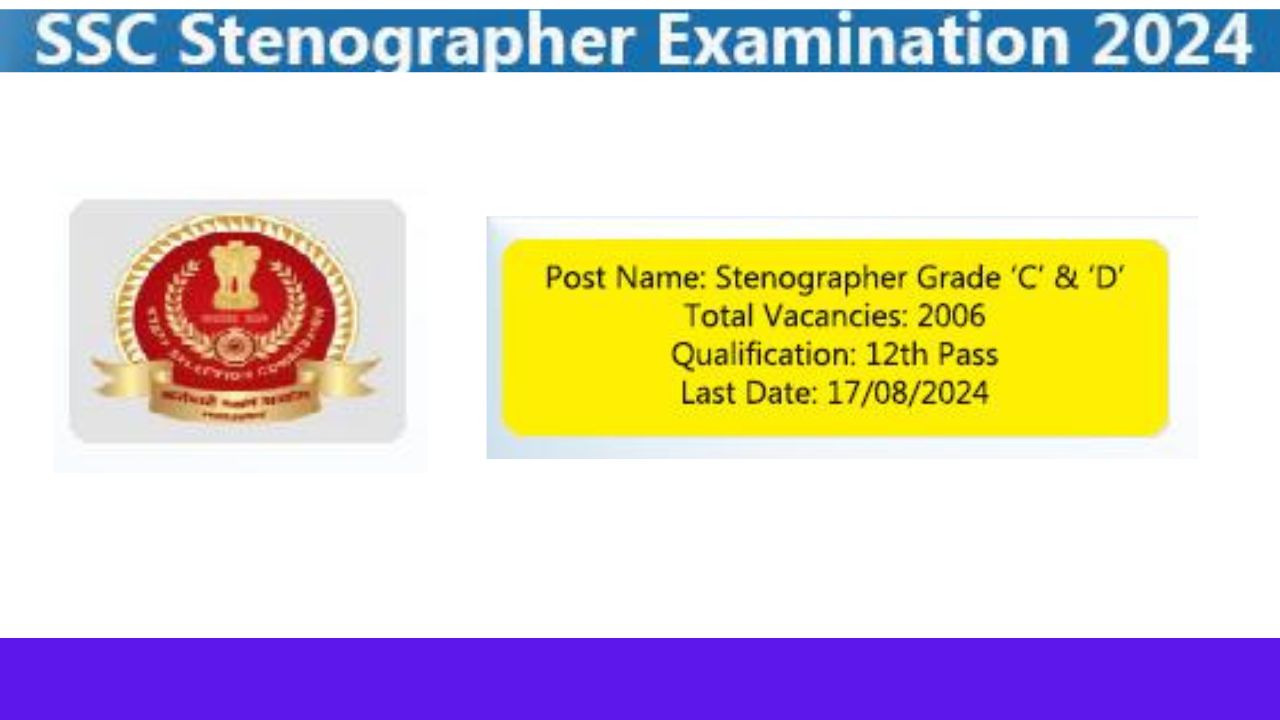 SSC Stenographer Recruitment 2024